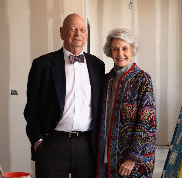 Ken and Jane Williams pictured during the construction of the laboratory.